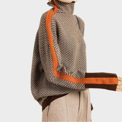 Women's Turtle Neck Printed Sweater