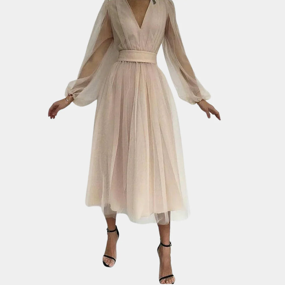Women's Midi Dress Lace Detail