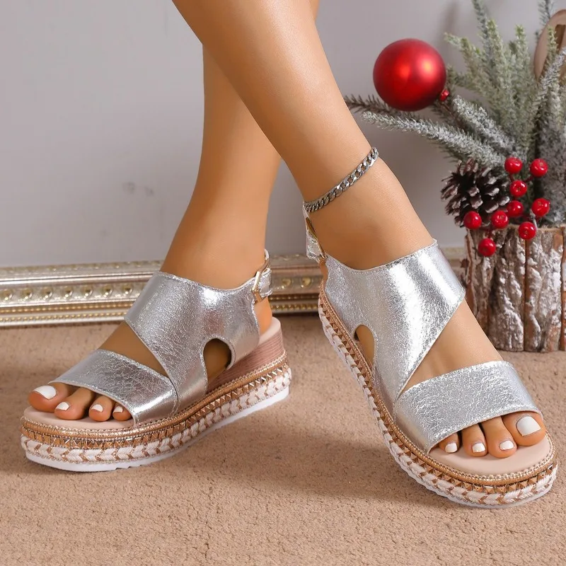 Women's Ankle Strap Sandals Cutout Upper