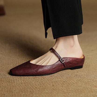 Authentic Soft Leather Mule Shoes