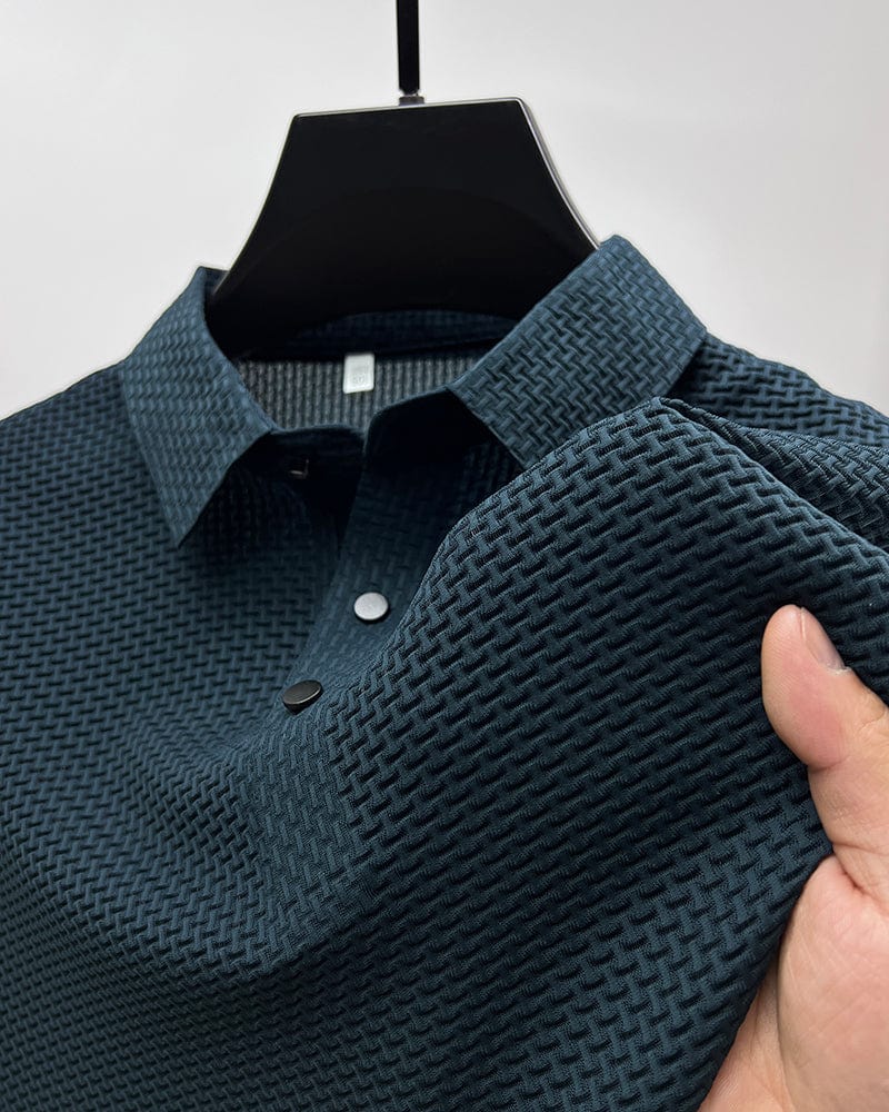 Men's Short Sleeve Polo Shirt Textured Design