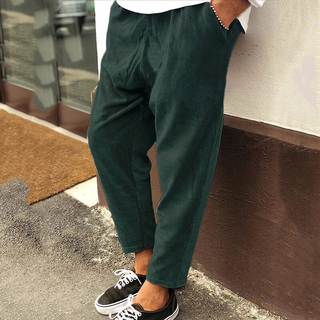 Men's Corduroy Trousers Casual Beige