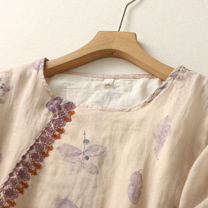 Women's Embroidered Round Neck Blouse