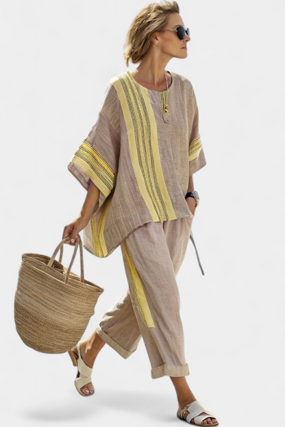 Relaxed Fit Women's 2 Piece Top and Pants Set