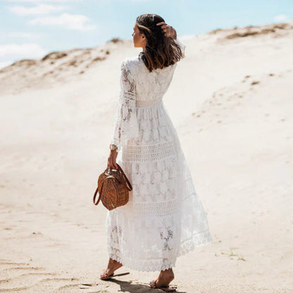 Women's Boho Maxi Dress Long Sleeves