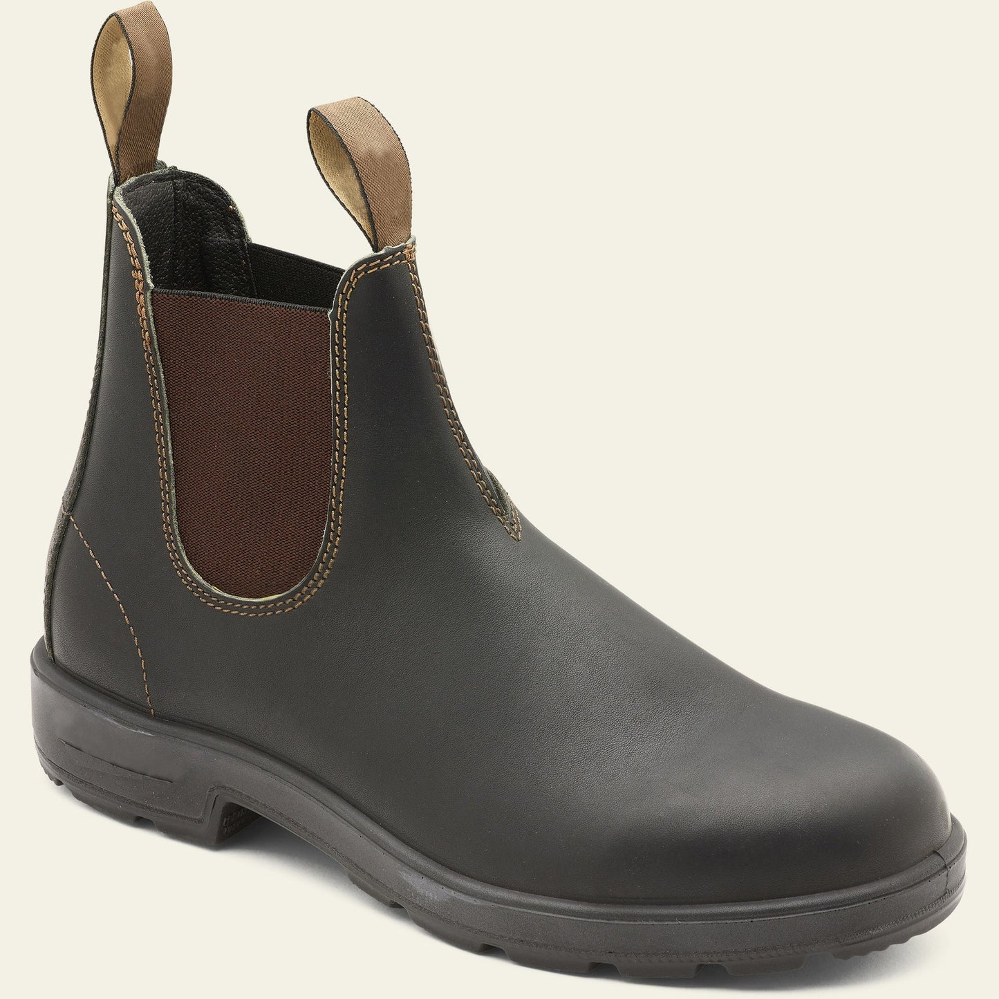 Men's Chelsea Boots Rugged Sole Slip-On Ankle Black