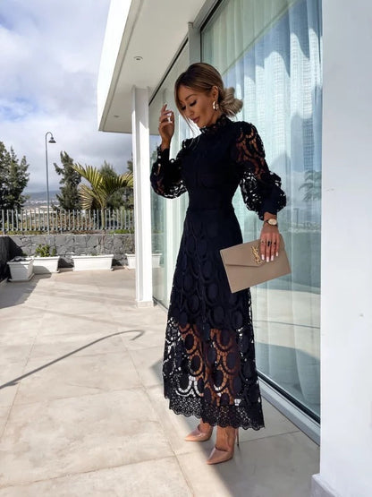 Sexy Women's Fitted Lace Party Dress