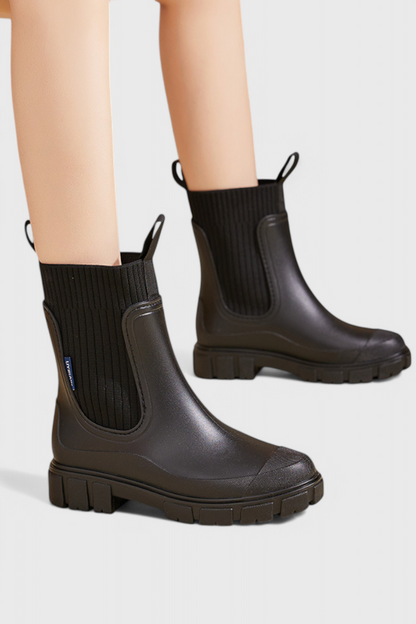 Women's Elastic Ankle Boots Lug Sole Design