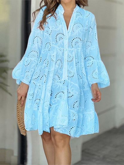 Women's Embroidered Tiered Mini Dress