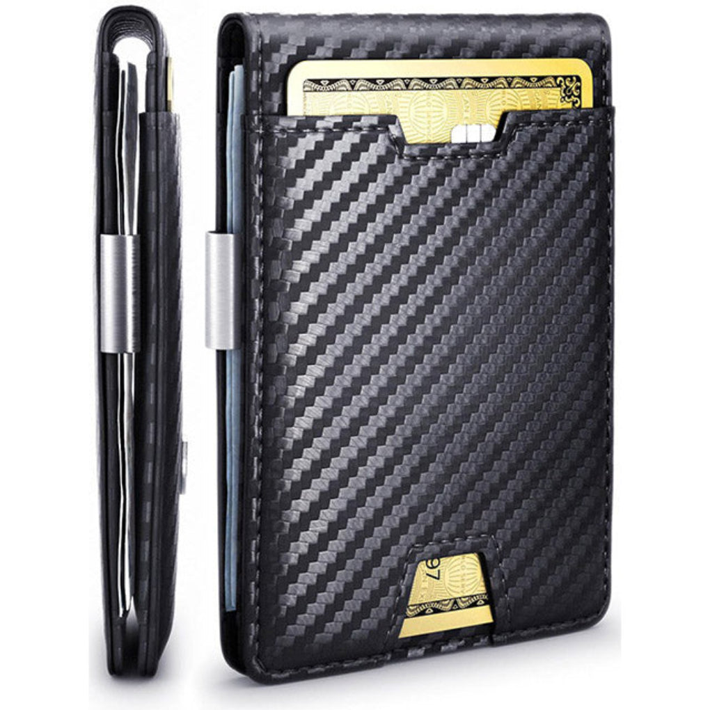 Slim Rfid Leather Wallet Money Clip - VibreMode