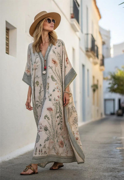 Vibrant Floral Maxi Dress for Ladies