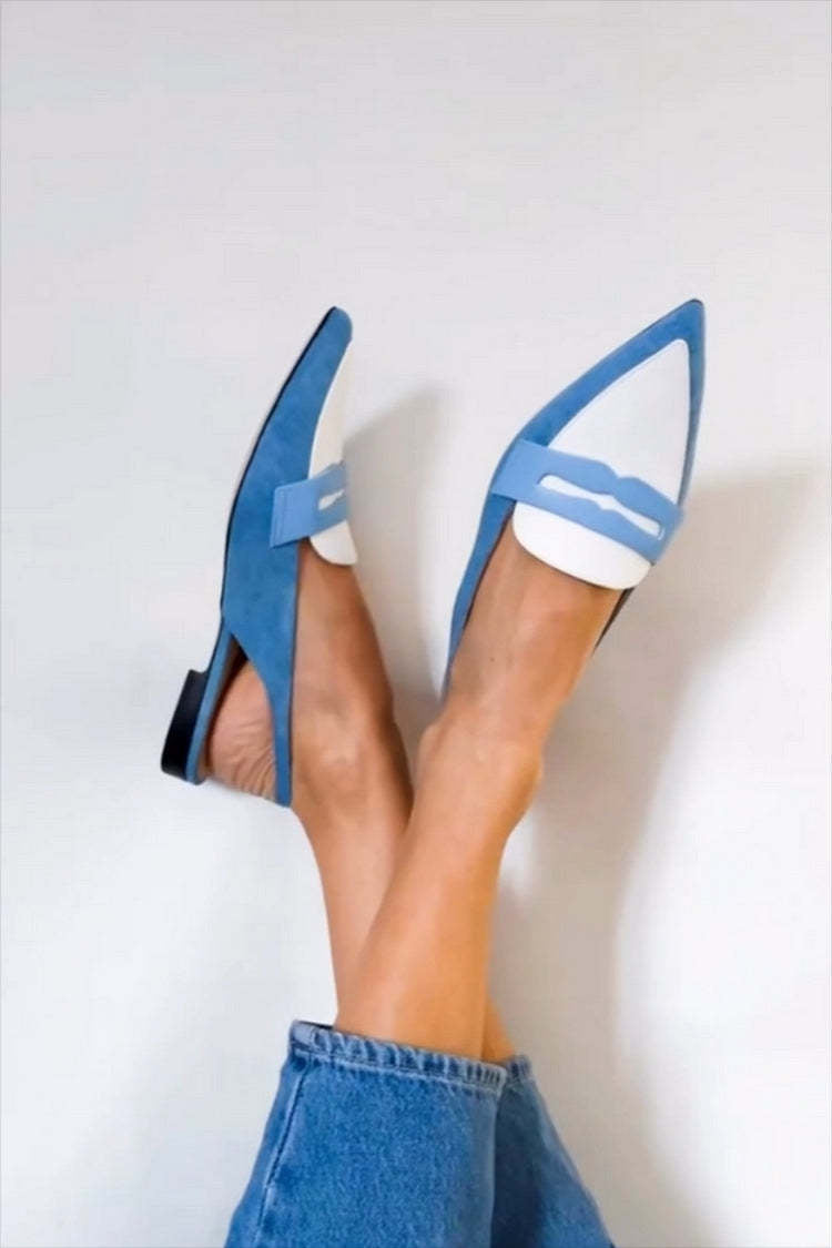 Women's Pointed Toe Open-Back Loafers - VibreMode