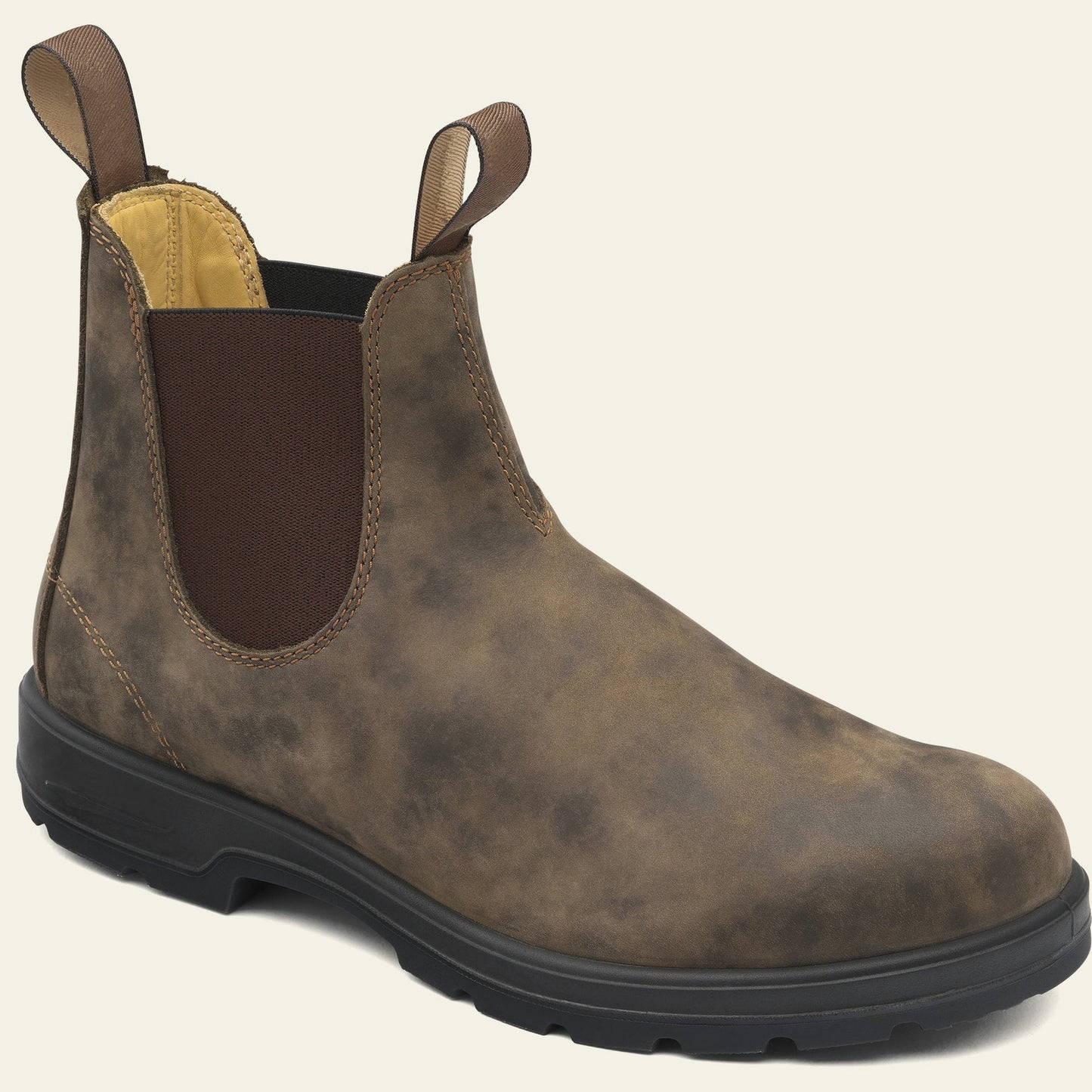 Men's Chelsea Boots Rugged Sole Slip-On Ankle Black
