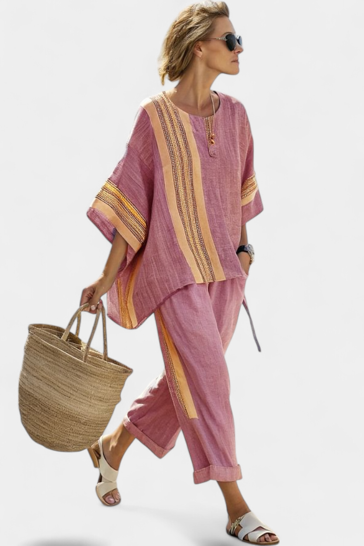Relaxed Fit Women's 2 Piece Top and Pants Set