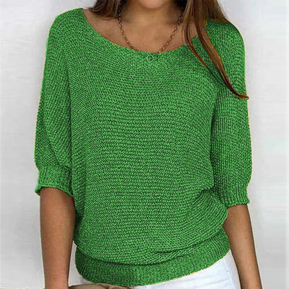 Women's Batwing Sweater Ribbed Trim
