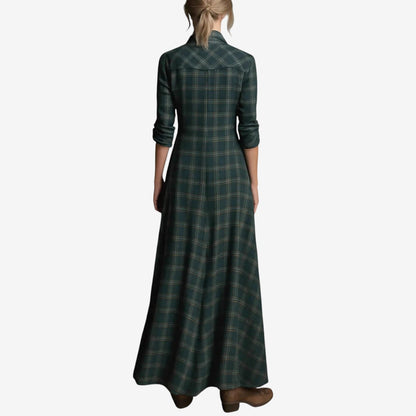 Women's Plaid Dress Collared Neckline