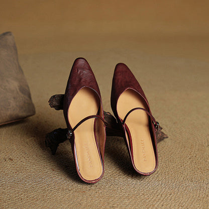 Authentic Soft Leather Mule Shoes