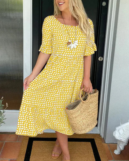 Women's Relaxed Midi Dot Dress