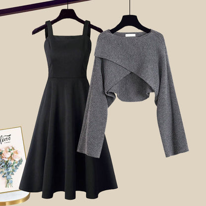 Versatile 2 Piece Knit Dress Outfit - VibreMode