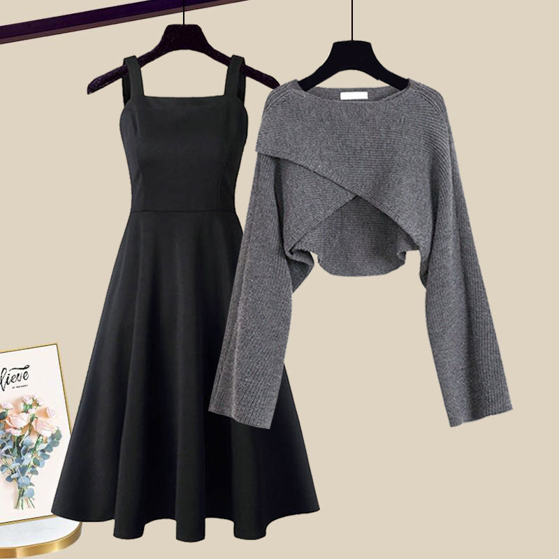 Women's Wrap Front Cropped Dress Set - VibreMode