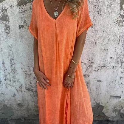 Women's Short Sleeve V-Neck Dress