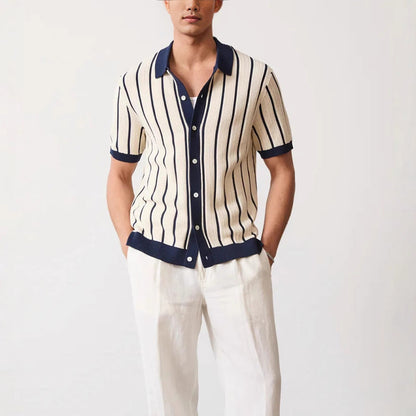 Men's Vertical Striped Button Down Shirt