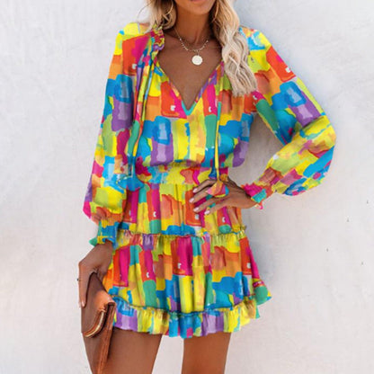 Women's Floral Mini Dress Bold Print