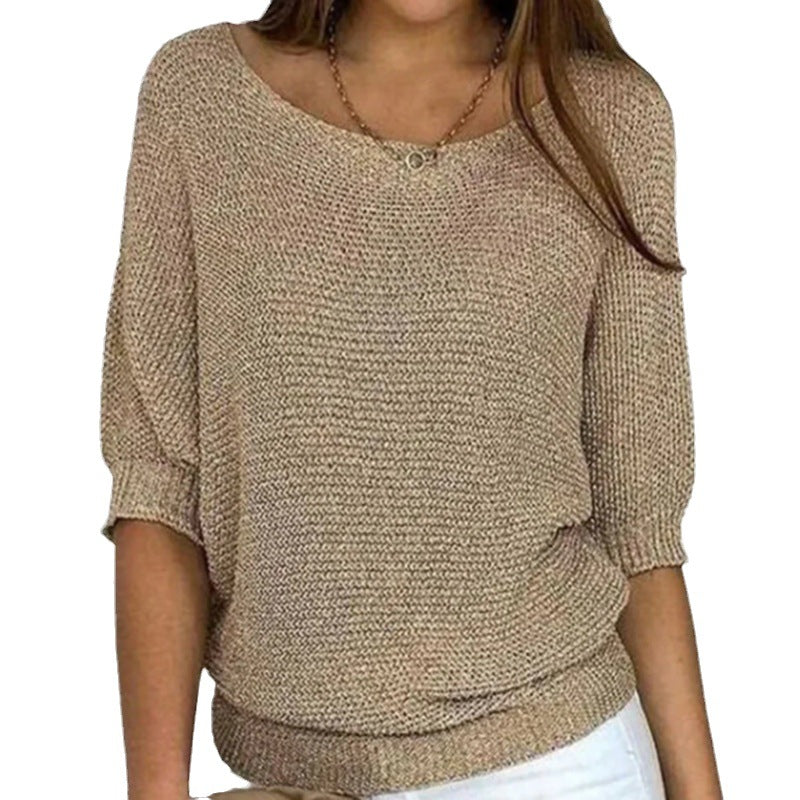 Women's Crew Neck Knitted Sweater - VibreMode