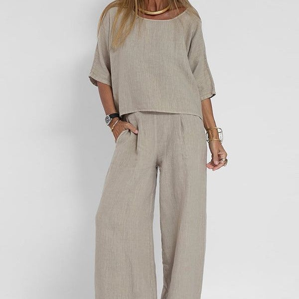 Elegant Relaxed Fit Pants Set - VibreMode