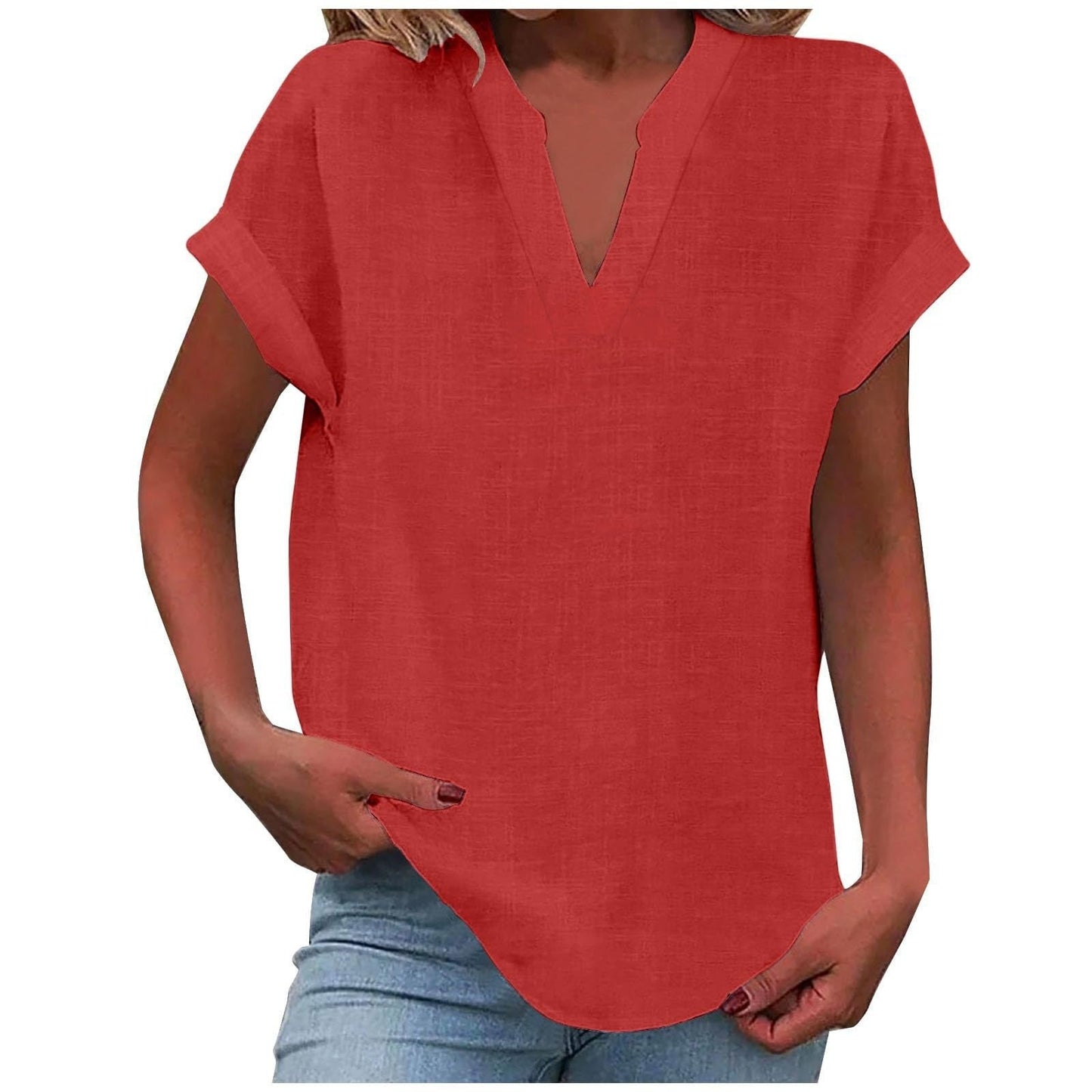 Women's Relaxed V-Neck Blouse