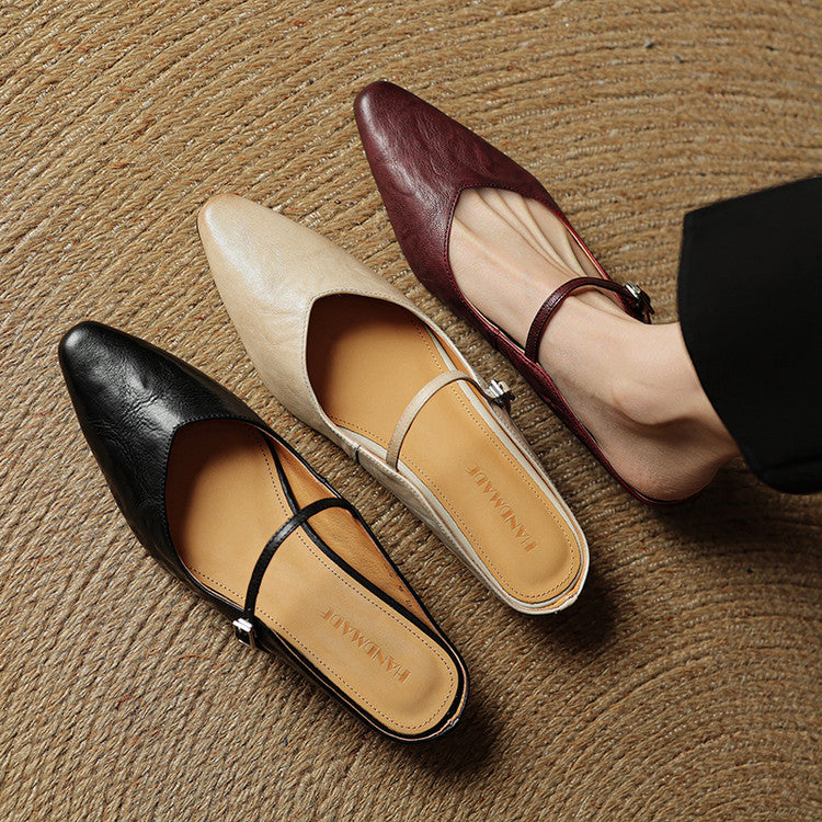 Authentic Soft Leather Mule Shoes