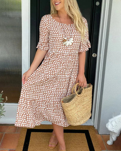 Women's Relaxed Midi Dot Dress