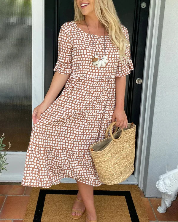 Women's Tiered Dot Pattern Dress