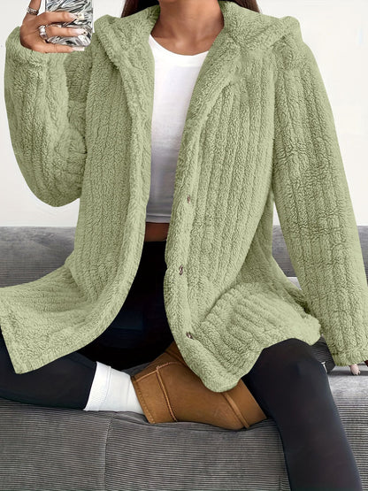 Women's Button Front Cardigan Hooded Neckline