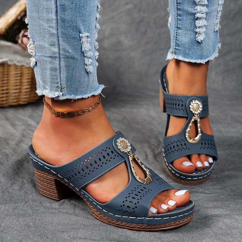 Women's Block Heel Open Toe Sandals