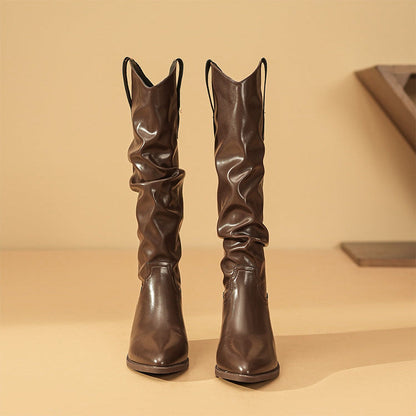 Women's Slouch Boots Block Heel