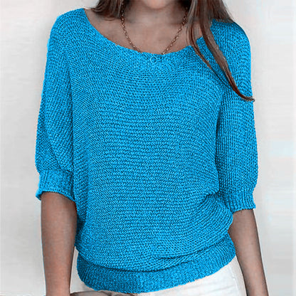 Women's Crew Neck Knitted Sweater