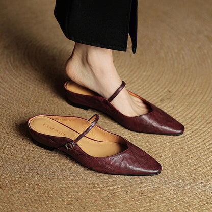Authentic Soft Leather Mule Shoes