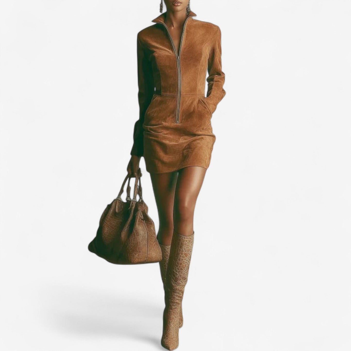 Women's Zip Up Dress - VibreMode