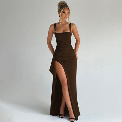 Beautiful Evening Maxi Dress with Open Back Design