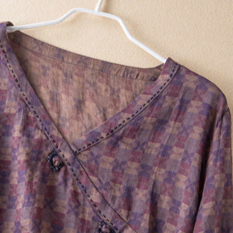Women's Loose Fit V-Neck Blouse