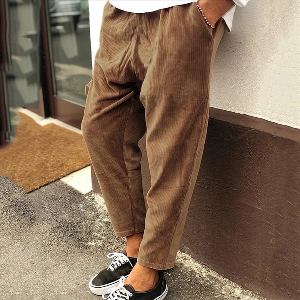 Men's Corduroy Trousers Casual Beige - VibreMode