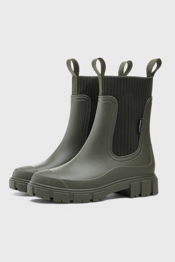 Women's Elastic Ankle Boots Lug Sole Design