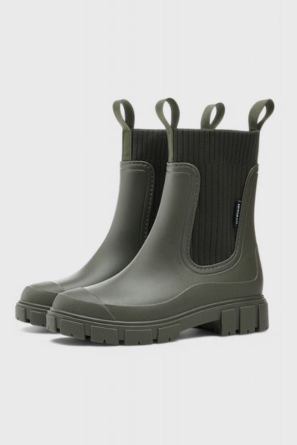 Women's Elastic Ankle Boots Lug Sole Design