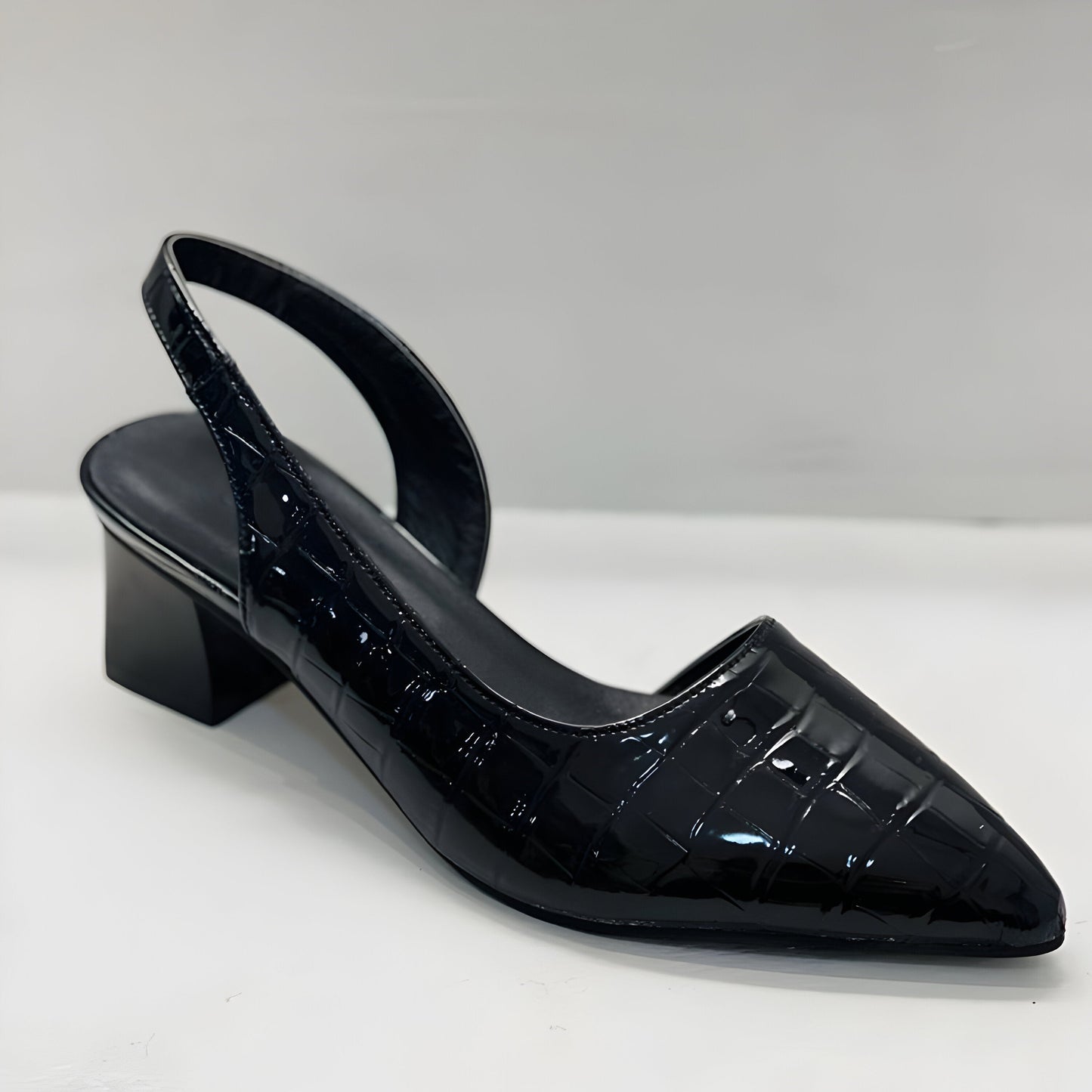 Elegant Ladies Pointed Toe Low Block Heel Shoes