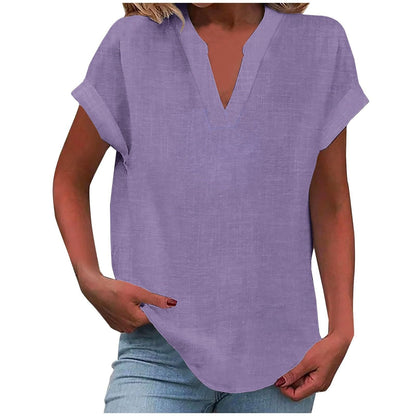 Women's Relaxed V-Neck Blouse - VibreMode