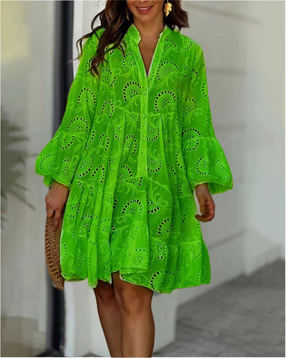 Women's Embroidered Tiered Mini Dress