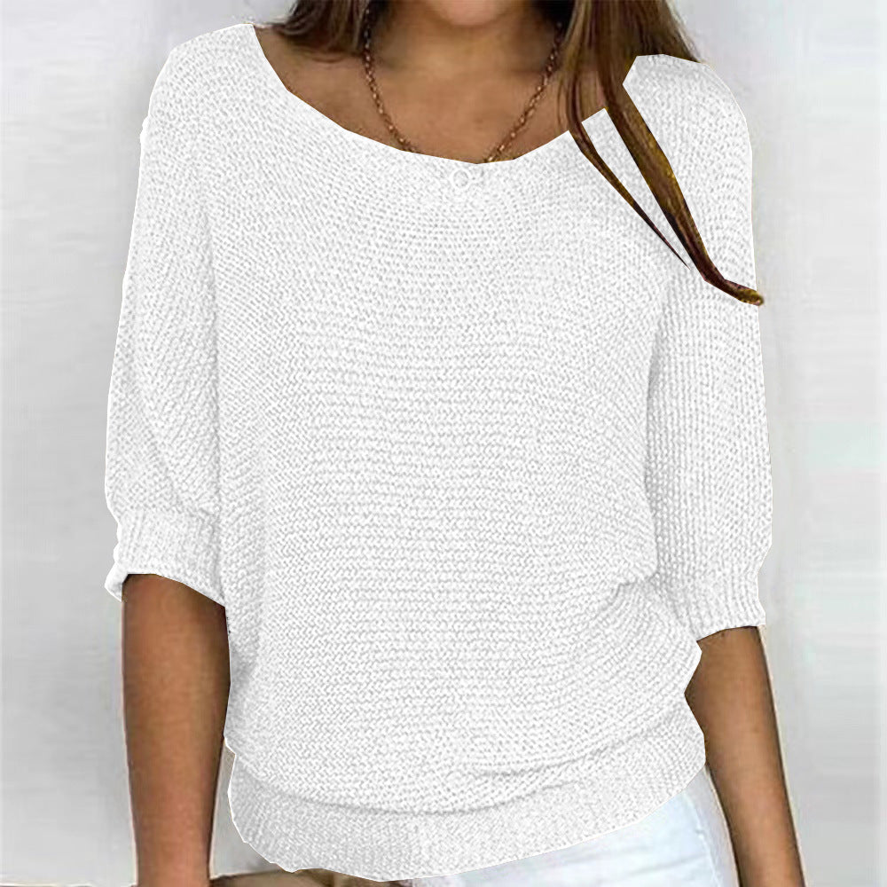 Women's Batwing Sweater Ribbed Trim