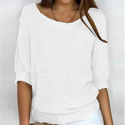 Women's Batwing Sweater Ribbed Trim