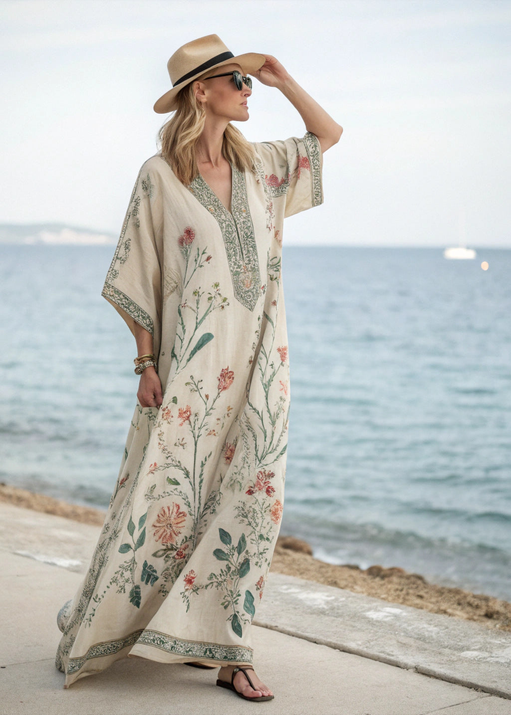 Vibrant Floral Maxi Dress for Ladies